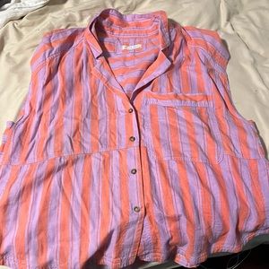We The Free. Free people striped button down muscle shirt. Worn once.